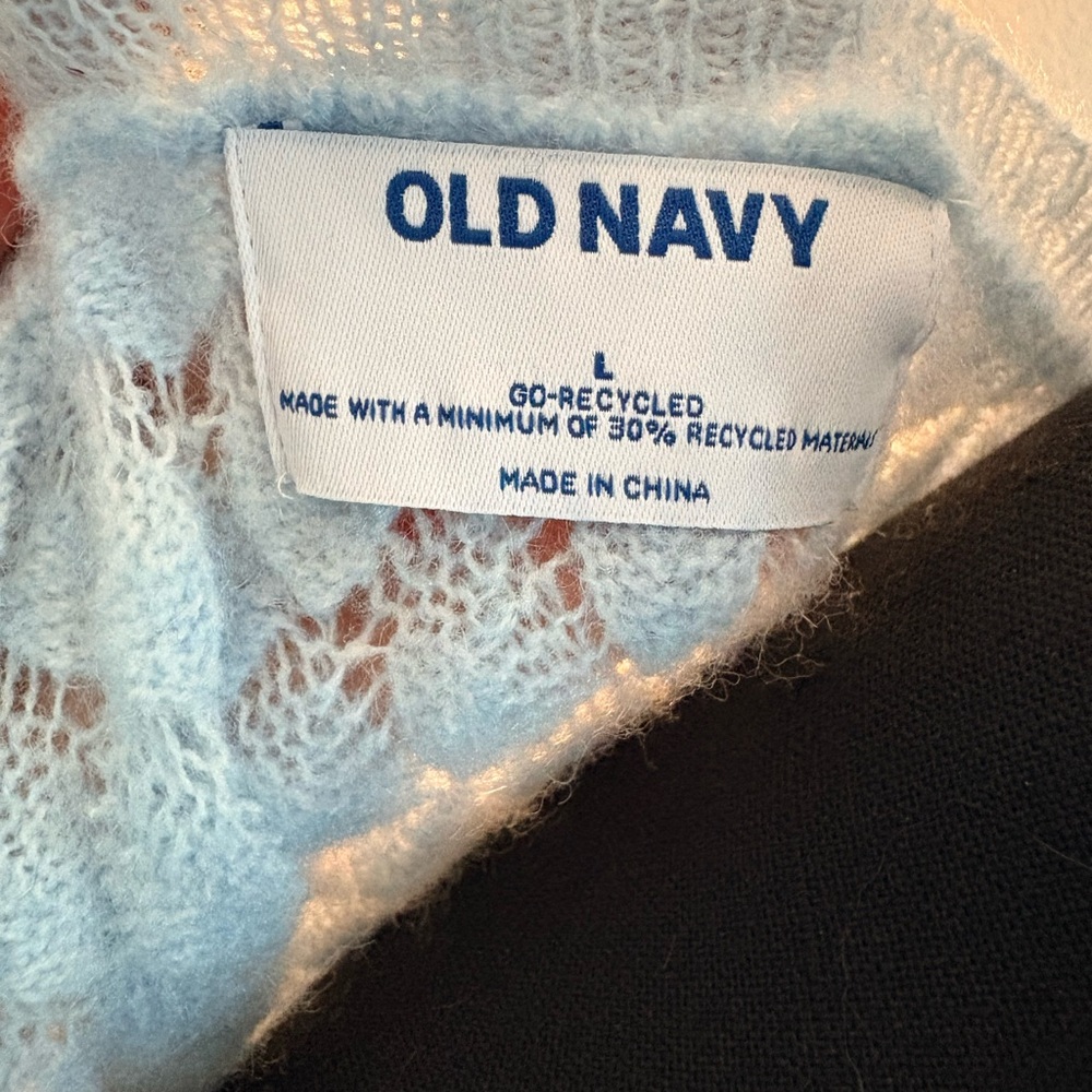 Old Navy Light Blue Open-Knit Sweater - Picture 4 of 5